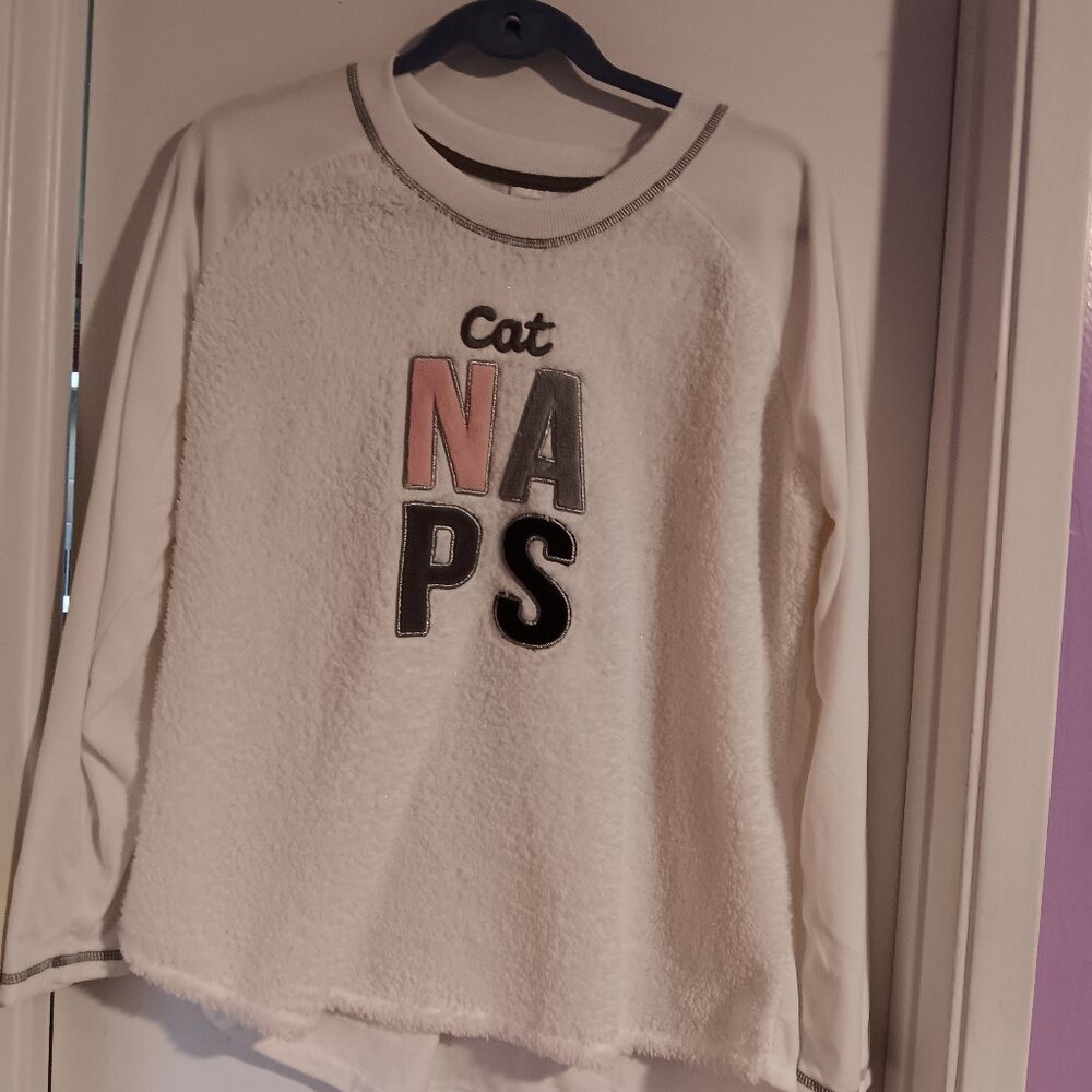 Secret Treasures Women's Cat Nap Pajama Top Size Large Long Sleeve